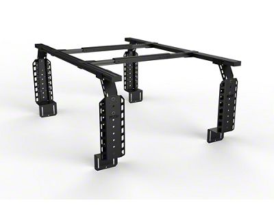 TRUKD 24.50-Inch V2 Truck Bed Rack with Bed Clamp Attachment; Black Bars (20-24 Jeep Gladiator JT)