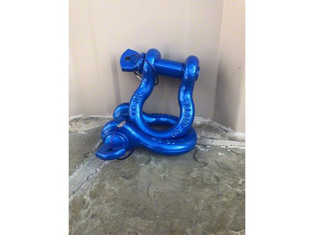 3/4-Inch D-Ring Shackles; Hydro Blue