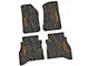 FLEXTREAD Factory Floorpan Fit Tire Tread/Scorched Earth Scene Front and Rear Floor Mats with Orange Rubicon Insert; Rugged Woods (20-24 Jeep Gladiator JT)