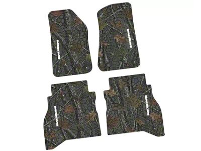 FLEXTREAD Factory Floorpan Fit Tire Tread/Scorched Earth Scene Front and Rear Floor Mats with White Mojave Insert; Rugged Woods (20-24 Jeep Gladiator JT)