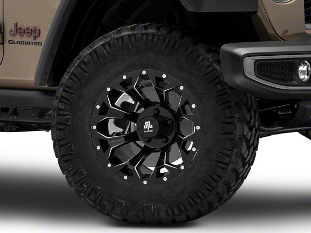Mammoth Dark Star Gloss Black Machined Wheel; 17x9 (20-24 Jeep Gladiator JT)