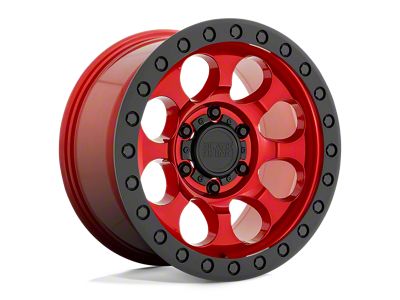 Black Rhino Riot Candy Red with Black Ring and Bolts Wheel; 17x9 (20-24 Jeep Gladiator JT)