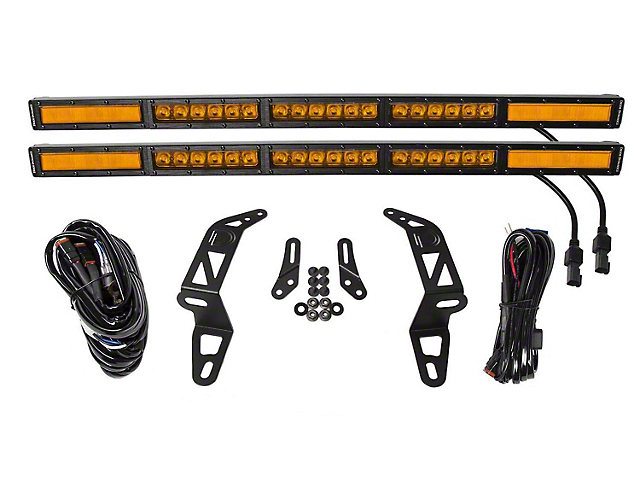 Diode Dynamics SS30 30-Inch Bumper Mount Dual LED Light Bar Kit; Amber Combo (18-23 Jeep Wrangler JL)