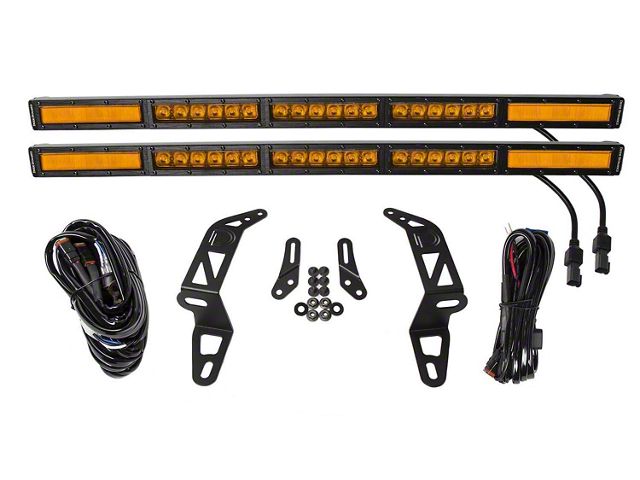 Diode Dynamics SS30 30-Inch Bumper Mount Dual LED Light Bar Kit; Amber Combo (18-24 Jeep Wrangler JL)