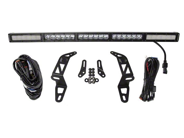 Diode Dynamics SS30 30-Inch Bumper Mount Single LED Light Bar Kit; White Combo (18-24 Jeep Wrangler JL)