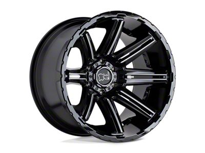 Black Rhino Rampage Gloss Black with Mirror Cut Face and Translucent Clear Wheel; 20x12 (20-24 Jeep Gladiator JT)