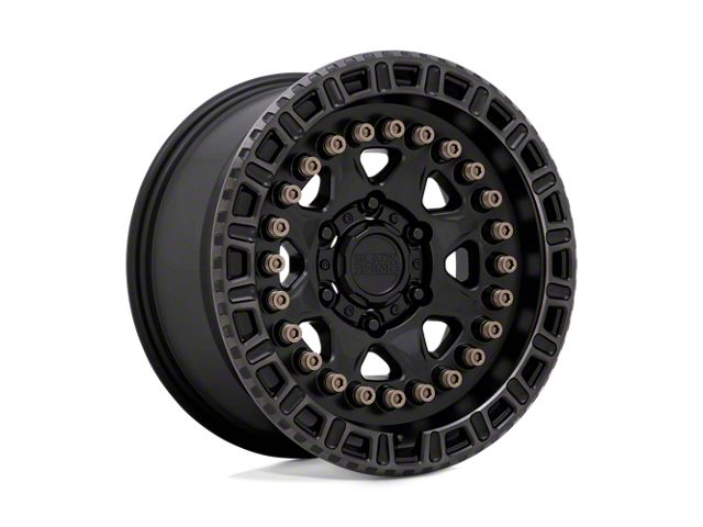 Black Rhino Carbine Matte Black with Machined Tinted Ring and Bronze Bolts Wheel; 20x9 (20-24 Jeep Gladiator JT)