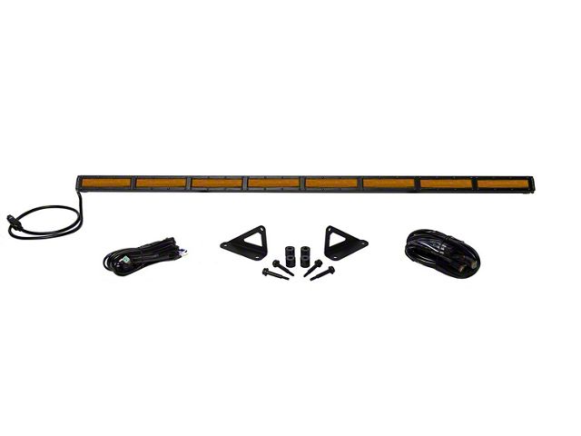 Diode Dynamics SS50 50-Inch Hood Mount LED Light Bar Kit; Amber Flood (18-24 Jeep Wrangler JL, Excluding 4xe)