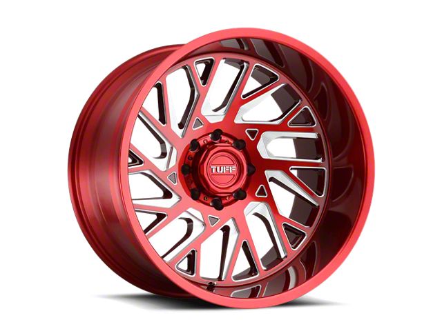 Tuff A.T. T4B Candy Red with Milled Spoke Wheel; 22x12 (20-24 Jeep Gladiator JT)