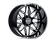 Black Rhino Twister Gloss Black with Milled Spokes Wheel; Left Directional; 22x14 (20-24 Jeep Gladiator JT)