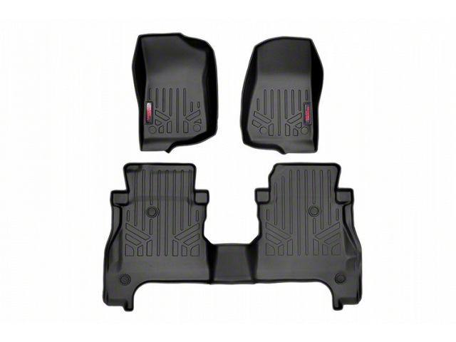 Rough Country Heavy Duty Front and Rear Floor Mats; Black (20-24 Jeep Gladiator JT)