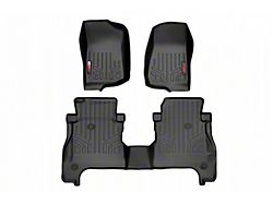 Rough Country Heavy Duty Front and Rear Floor Mats; Black (20-24 Jeep Gladiator JT)