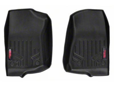 Rough Country Heavy Duty Front Floor Mats; Black (20-24 Jeep Gladiator JT)