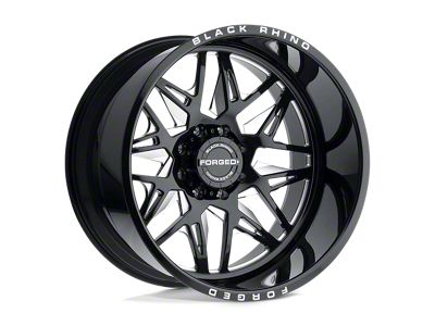 Black Rhino Twister Gloss Black with Milled Spokes Wheel; Left Directional; 24x14 (20-24 Jeep Gladiator JT)