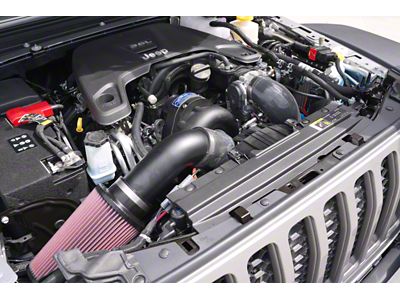 Procharger High Output Intercooled Supercharger Complete Kit with P-1SC-1; Black Finish (20-22 3.6L Jeep Gladiator JT)