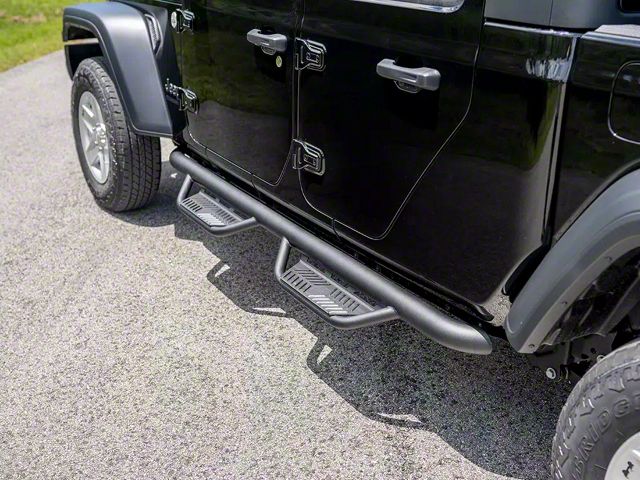Havoc Offroad HS2 Hoop Side Step Bars; Textured Black (20-24 Jeep Gladiator JT)