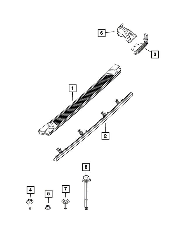 Mopar Replacement Factory Side Step Bar; Driver Side (20-23 Jeep Gladiator JT)