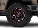 Fuel Wheels Reaction Gloss Black Milled with Red Tint Wheel; 22x12; -44mm Offset (20-26 Jeep Gladiator JT)