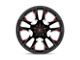 Fuel Wheels Flame Gloss Black Milled with Candy Red Wheel; 20x12 (20-24 Jeep Gladiator JT)