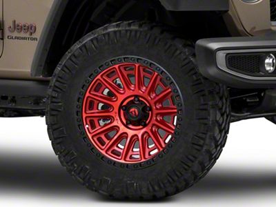 Fuel Wheels Cycle Candy Red with Black Ring Wheel; 20x9 (20-24 Jeep Gladiator JT)