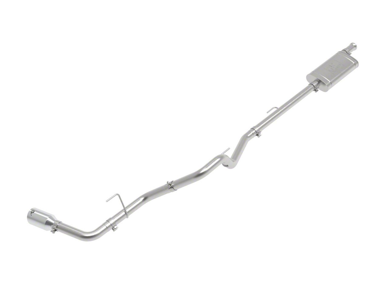 AFE Apollo GT Series Single Exhaust System with Polished Tip; Side Exit (20-23 3.6L Jeep Gladiator JT)