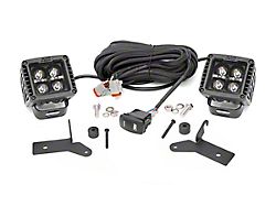 Rough Country 2-Inch Black Series Amber DRL LED Cube Lights with Windshield Mounting Brackets (18-23 Jeep Wrangler JL)