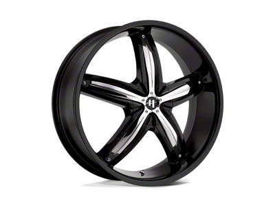 HELO HE844 Gloss Black with Removable Chrome Accents Wheel; 20x8 (20-24 Jeep Gladiator JT)
