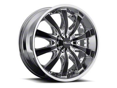 HELO HE875 Chrome with Gloss Black Accents Wheel; 24x9.5 (20-24 Jeep Gladiator JT)