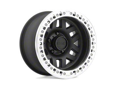 KMC Machete Crawl Beadlock Satin Black with Machined Bead Ring Wheel; 17x9 (20-24 Jeep Gladiator JT)