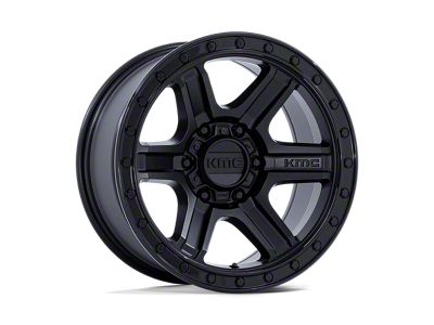 KMC Outrun Matte Black with Gloss Black Lip Wheel; 17x8.5 (20-24 Jeep Gladiator JT)