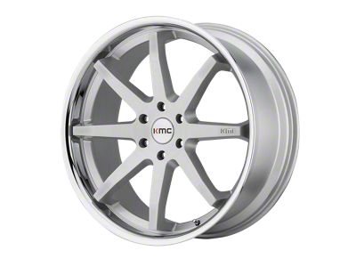 KMC Reverb Brushed Silver with Chrome Lip Wheel; 20x9 (20-24 Jeep Gladiator JT)