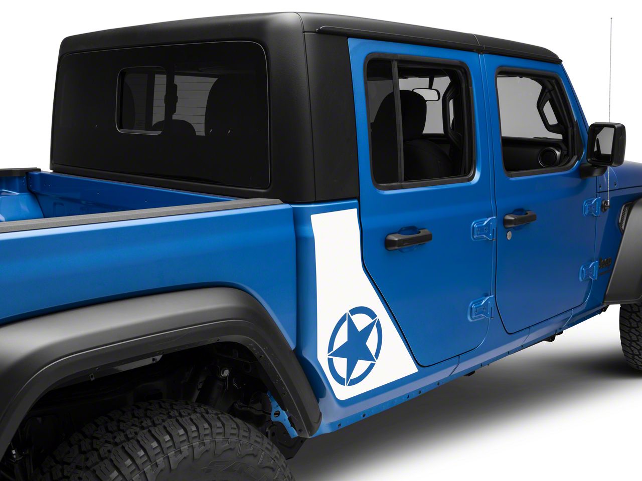 SEC10 Side Panel Star Decal; White (20-23 Jeep Gladiator JT)