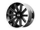 XD Heist Gloss Black Milled Center with Chrome Lip Wheel; 20x12 (20-24 Jeep Gladiator JT)
