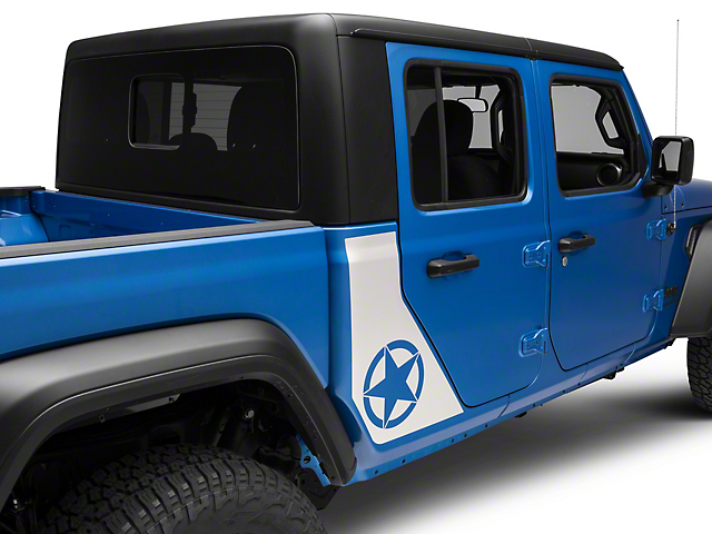 SEC10 Side Panel Star Decal; Silver (20-22 Jeep Gladiator JT)