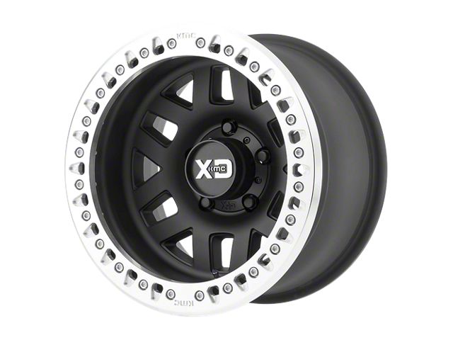 XD Machete Crawl Beadlock Satin Black with Machined Bead Ring Wheel; 17x9 (20-24 Jeep Gladiator JT)