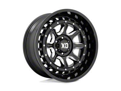 XD Outlander Gloss Black Milled Wheel; 20x10 (20-24 Jeep Gladiator JT)