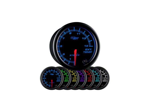 1500-Degree Exhaust Gas Temperature Gauge; Black 7 Color (Universal; Some Adaptation May Be Required)