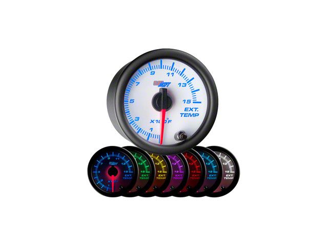 1500-Degree Exhaust Gas Temperature Gauge; White 7 Color (Universal; Some Adaptation May Be Required)