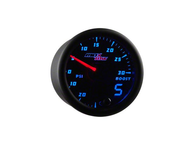 MaxTow 30 PSI Boost/Vacuum Gauge; Black and Blue (Universal; Some Adaptation May Be Required)