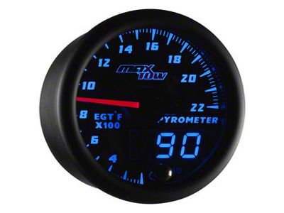 MaxTow 2200 Degree Exhaust Gas Temperature Gauge; Black and Blue (Universal; Some Adaptation May Be Required)
