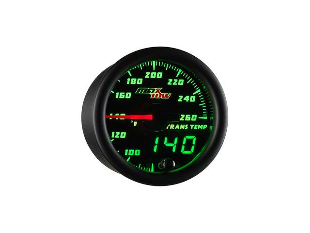 MaxTow Transmission Temperature Gauge; Black and Green (Universal; Some Adaptation May Be Required)