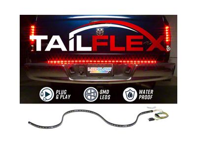 LEDGlow Red TailFlex Tailgate Light Bar with White Reverse Lights; 48-Inch (Universal; Some Adaptation May Be Required)
