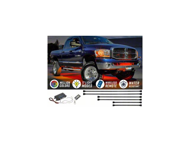 LEDGlow Million Color Wireless Truck Underbody Lighting Kit with 2-Piece 12-Inch Interior Tubes (Universal; Some Adaptation May Be Required)