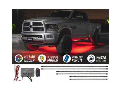 LEDGlow Million Color Slimline Truck Underbody Lighting Kit (Universal; Some Adaptation May Be Required)