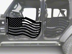 Steinjager Premium American Flag Front Trail Doors; Black (20-24 Jeep Gladiator JT)