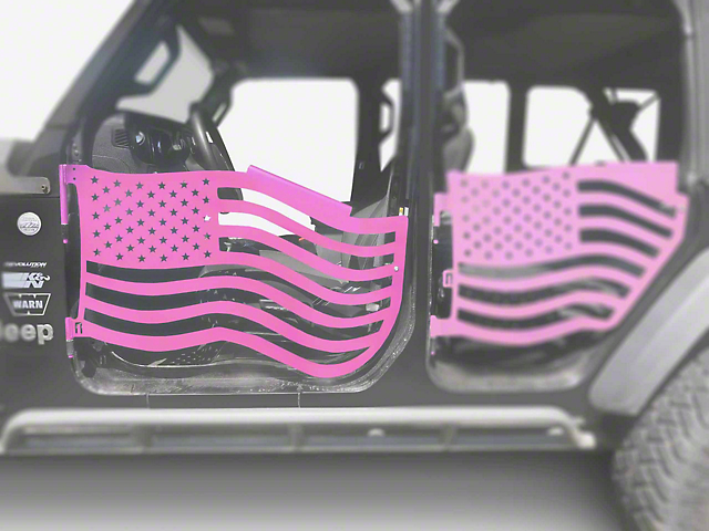 Steinjager Premium American Flag Front Trail Doors; Pinky (20-23 Jeep Gladiator JT)
