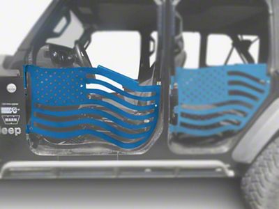 Steinjager Premium American Flag Front Trail Doors; Playboy Blue (20-24 Jeep Gladiator JT)