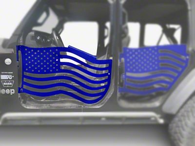 Steinjager Premium American Flag Front Trail Doors; Southwest Blue (20-24 Jeep Gladiator JT)