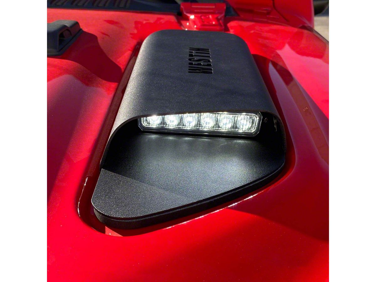 Jeep Wrangler LED Hood Scoops; Textured Black (18-23 Jeep Wrangler JL  Rubicon) - Free Shipping