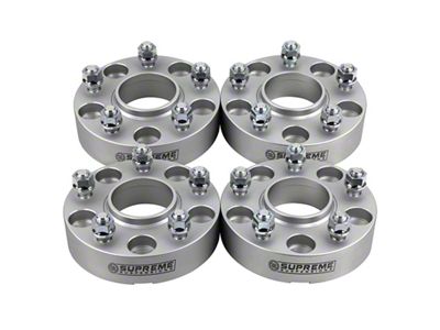 Supreme Suspensions 1.25-Inch Pro Billet Hub Centric Wheel Spacers; Silver; Set of Four (20-24 Jeep Gladiator JT)